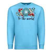 Ocean Blue Joy to the World Premium Sweatshirt - CowhideDigitalArt