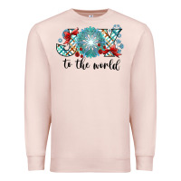Pale Pink Joy to the World Premium Sweatshirt - CowhideDigitalArt
