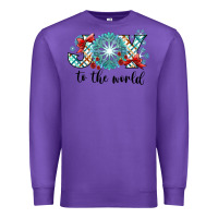 Purple Joy to the World Premium Sweatshirt - CowhideDigitalArt