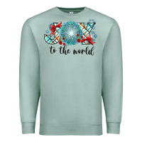 Seafoam Joy to the World Premium Sweatshirt - CowhideDigitalArt