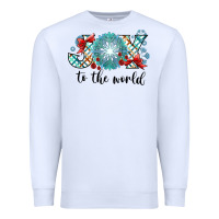 White Joy to the World Premium Sweatshirt - CowhideDigitalArt