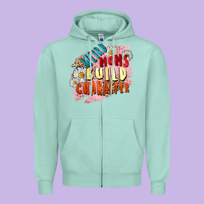 Weird Moms Build Character Mother's Day Zipper Hoodie Designed By Fadigitalartstudio