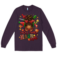 Plum santas favorite hair stylist afro messy bun Long Sleeve Tee - texasbilliewilder