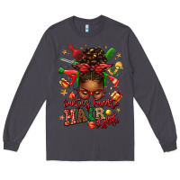 Smoke santas favorite hair stylist afro messy bun Long Sleeve Tee - texasbilliewilder