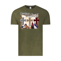 Vintage Olive Christmas Begins With Christ Vintage Tee - Bettercallsaul