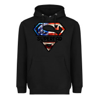 Black American Super Dad Heavyweight Hoodie - LillyAllenDesigns