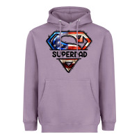 Lavender American Super Dad Heavyweight Hoodie - LillyAllenDesigns
