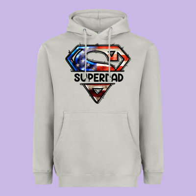 American Super Dad Heavyweight Hoodie Designed By Lillyallendesigns