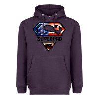 Plum American Super Dad Heavyweight Hoodie - LillyAllenDesigns