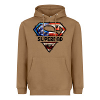 Toasted Coconut American Super Dad Heavyweight Hoodie - LillyAllenDesigns