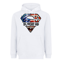 White American Super Dad Heavyweight Hoodie - LillyAllenDesigns