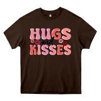 Chocolate Brown hugs and kisses Heavy Core Tee - MaliasSmallBusiness