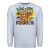 Heather Grey just a little dramatic Premium Sweatshirt - CowhideDigitalArt