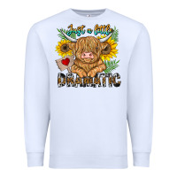 White just a little dramatic Premium Sweatshirt - CowhideDigitalArt