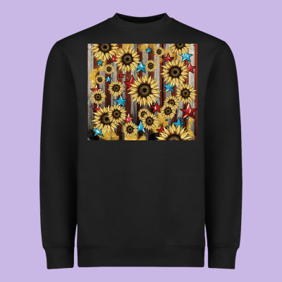 America Flag Sunflower Star Tumbler Heavyweight Sweatshirt Designed By Howdyjamesfarm