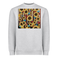 Heather Grey America flag sunflower star tumbler Heavyweight Sweatshirt - HowdyJamesFarm