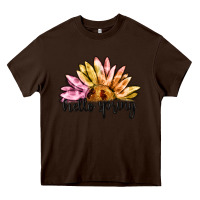 Chocolate Brown hello spring Heavy Core Tee - MaliasSmallBusiness