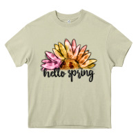Mossy hello spring Heavy Core Tee - MaliasSmallBusiness