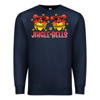 Navy Jingle Bells Premium Sweatshirt - CowhideDigitalArt