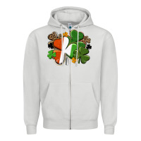 Dove Grey Irish flag shamrock St. Patricks Day Zipper Hoodie - FaDigitalArtStudio