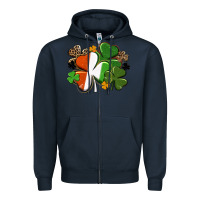 Navy Irish flag shamrock St. Patricks Day Zipper Hoodie - FaDigitalArtStudio