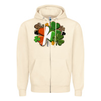 Sandshell Irish flag shamrock St. Patricks Day Zipper Hoodie - FaDigitalArtStudio