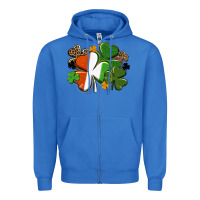 True Royal Irish flag shamrock St. Patricks Day Zipper Hoodie - FaDigitalArtStudio