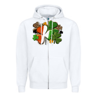 White Irish flag shamrock St. Patricks Day Zipper Hoodie - FaDigitalArtStudio