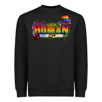 Black We are all human Heavyweight Sweatshirt - CowGirlArtShop