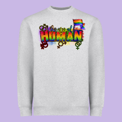 We Are All Human Heavyweight Sweatshirt Designed By Cowgirlartshop