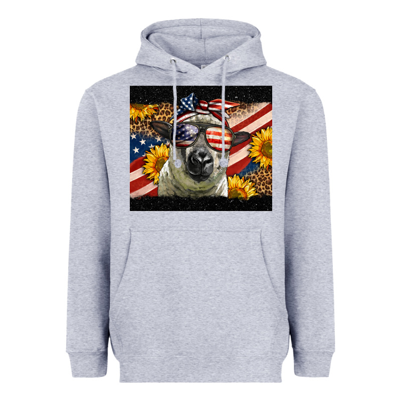 Western 4th Of July Sheep Heavyweight Hoodie by LillyAllenDesigns | Teevron
