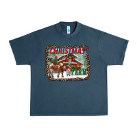 Midnight Navy Christmas on the farm Urban Heavy Tee - RanaPortraitStore