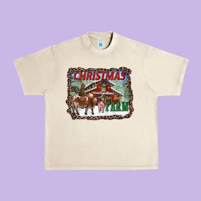 Christmas On The Farm Urban Heavy Tee Designed By Ranaportraitstore