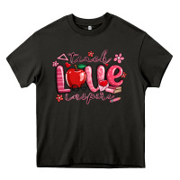 Asphalt teach love inspire valentines day Heavy Core Tee - MaliasSmallBusiness