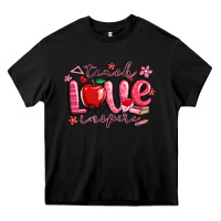Black teach love inspire valentines day Heavy Core Tee - MaliasSmallBusiness