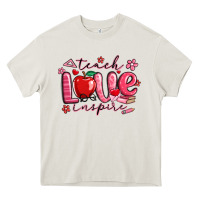 Cream teach love inspire valentines day Heavy Core Tee - MaliasSmallBusiness