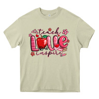 Mossy teach love inspire valentines day Heavy Core Tee - MaliasSmallBusiness