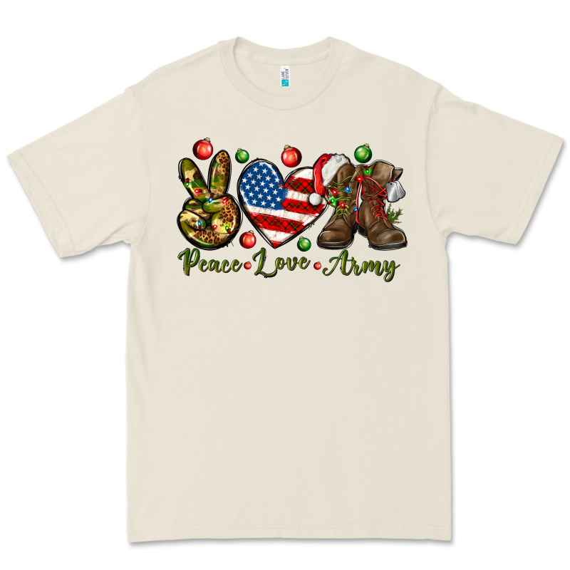 Peace Love Army Christmas Premium Tee by NancyCooperArtShop | Teevron