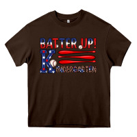 Chocolate Brown patriotic baseball kindergarten theme Heavy Core Tee - JahusDesignShop