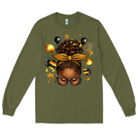 Army Green new year's eve afro messy bun Long Sleeve Tee - texasbilliewilder