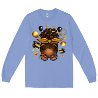 Colony Blue new year's eve afro messy bun Long Sleeve Tee - texasbilliewilder
