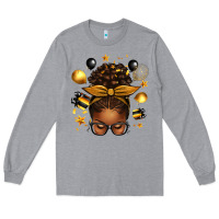 Heather Grey new year's eve afro messy bun Long Sleeve Tee - texasbilliewilder