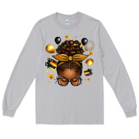 Moon Dust new year's eve afro messy bun Long Sleeve Tee - texasbilliewilder
