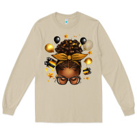 Mushroom new year's eve afro messy bun Long Sleeve Tee - texasbilliewilder