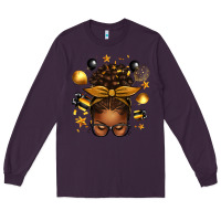 Plum new year's eve afro messy bun Long Sleeve Tee - texasbilliewilder