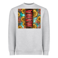Heather Grey Mama Sunflower Heavyweight Sweatshirt - CowGirlArtShop