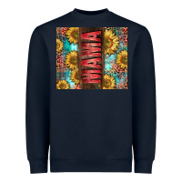 Navy Mama Sunflower Heavyweight Sweatshirt - CowGirlArtShop
