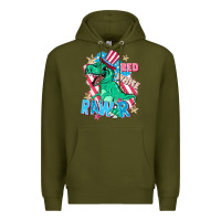 Army Green Red white rawr Premium Hoodie - FaDigitalArtStudio