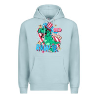 Blue Mist Red white rawr Premium Hoodie - FaDigitalArtStudio