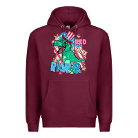 Burgundy Red white rawr Premium Hoodie - FaDigitalArtStudio